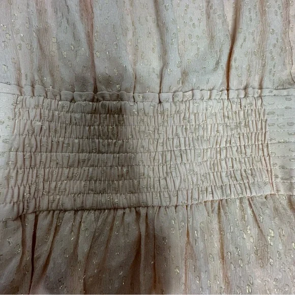 NWT A.L.C. Sidney Silk Dress in Pale Pink and Metallic Gold 0 - Picture 12 of 12